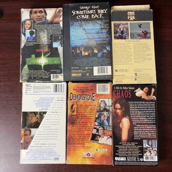 Horror Vhs Lot Of 6 Tapes Steven King Omen Hitcher Vidmark Kino Omen 2 - Picture 3 of 5